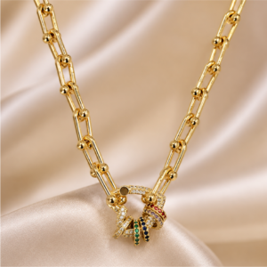 Golden Floral Necklace 010