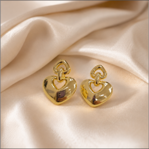 Golden Heart Earrings 020