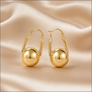 Gold Oval Earrings 021