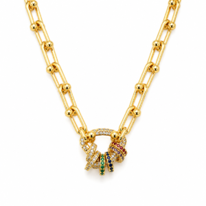 Golden Floral Necklace 010