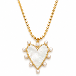 Heart & Pearl Necklace 014