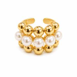 Gold Pearl Ring 023