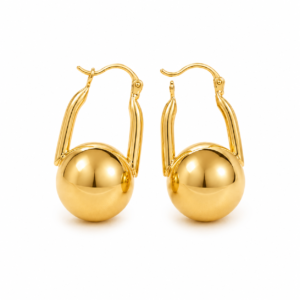 Gold Oval Earrings 021