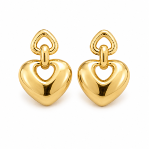 Golden Heart Earrings 020